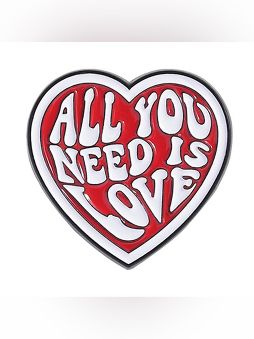 All You Need Is Love Heart Enamel Pin | Retro Quote Lapel Pin
